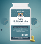 Harver Pets Daily Multivitamins for dogs on a blue background