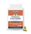 Harver Pets probiotics and gut health supplement for dogs with a pill on a white background